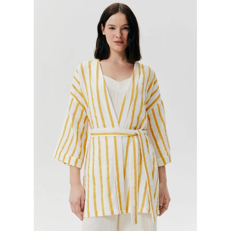 Robe Estampado Manga 7/8 - Amarelo P