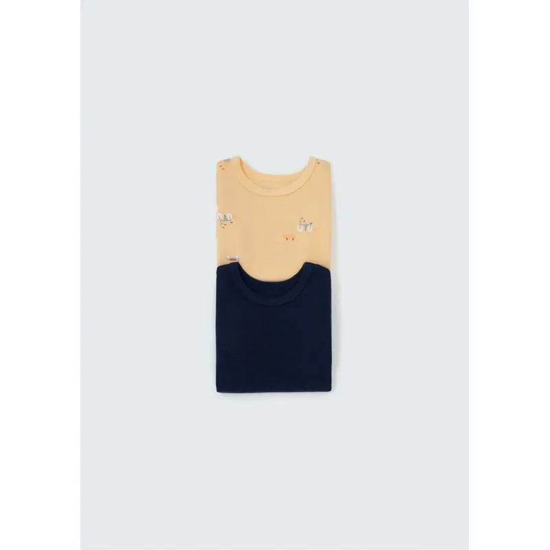 Kit Com 2 Bodies Bebê Menino Estampados - Amarelo 03M