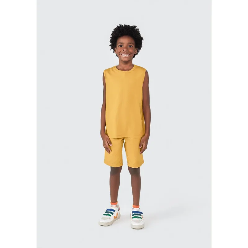 Regata Básica Infantil Menino Modelagem Regular Tam 1 a 16 - Amarelo 008