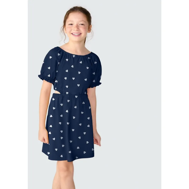 Vestido Infantil Estampado - Azul 012