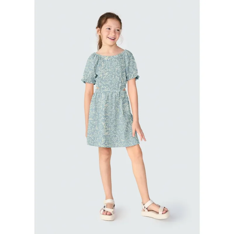 Vestido Infantil Estampado - Verde 008
