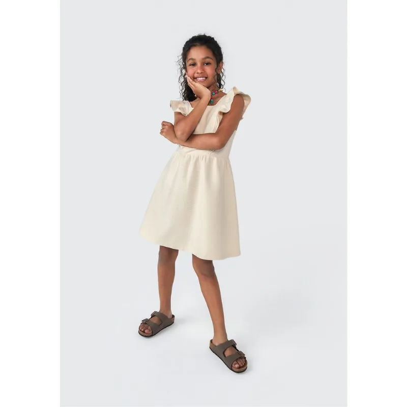 Vestido Infantil Com Babados - Amarelo 016