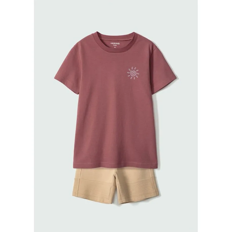 Conjunto Curto Infantil Menino Com Estampa - Rosa 010