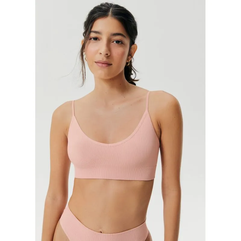 Top Básico Sem Costura Canelado - Rosa G