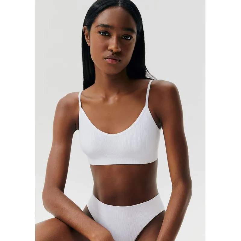 Top Básico Sem Costura Canelado - Off white XG