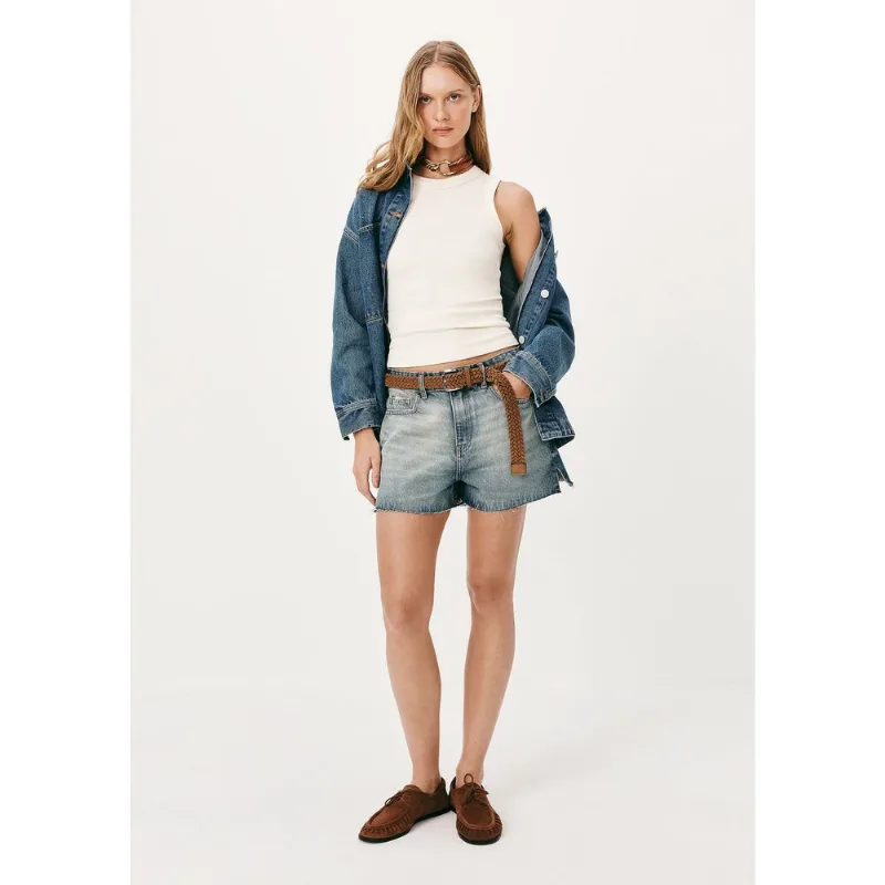 Shorts Jeans Feminino Cintura Média - Azul 044