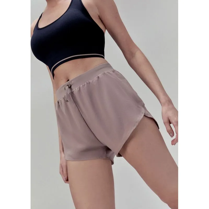 Shorts Esportivo Feminino Secagem Rápida - Marrom M