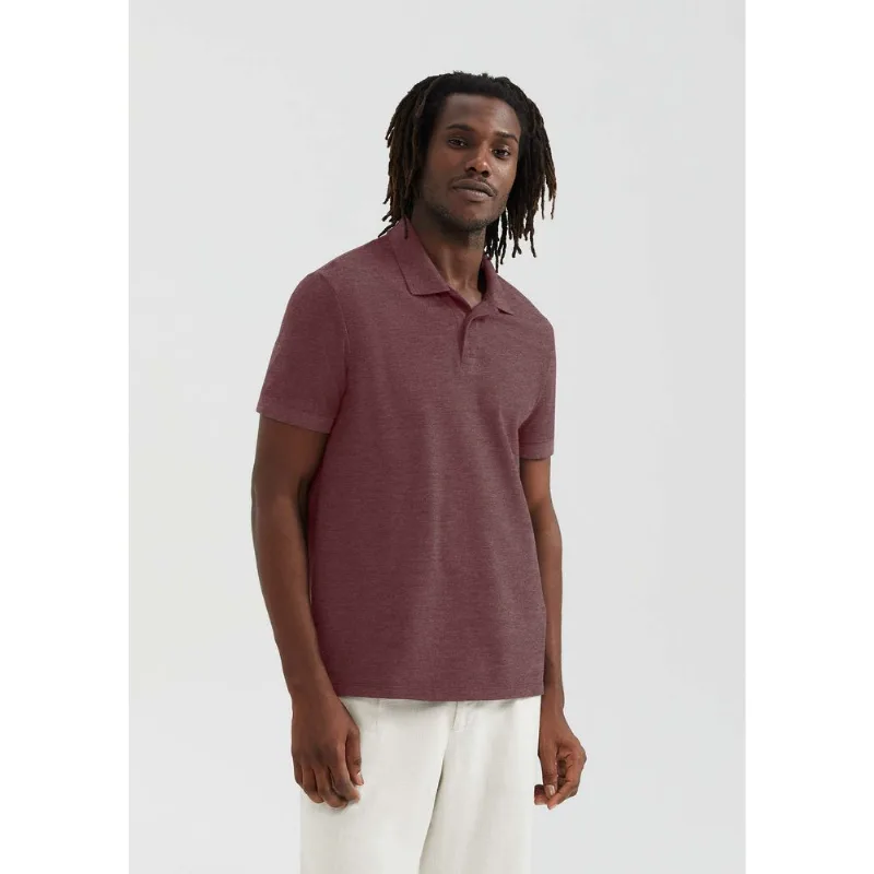 Camisa Polo Básica Masculina Manga Curta Em Piquet - Vinho XXG
