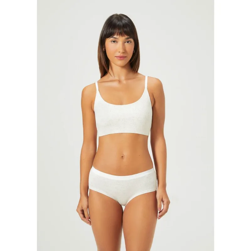 Top Duplo Alças Finas Com Linho - Off white G