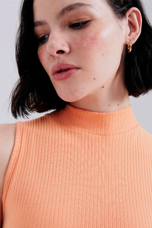 Blusa Regata Hering Gola Alta Feminina - Laranja P