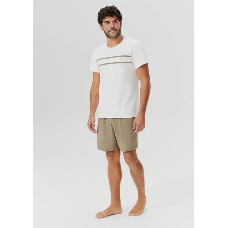 Pijama Curto Masculino Em Algodão - Marrom XXG