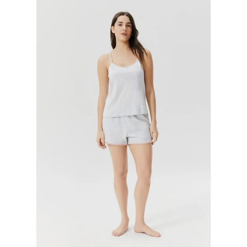 Pijama Feminino Curto Em Algodão - Cinza XG