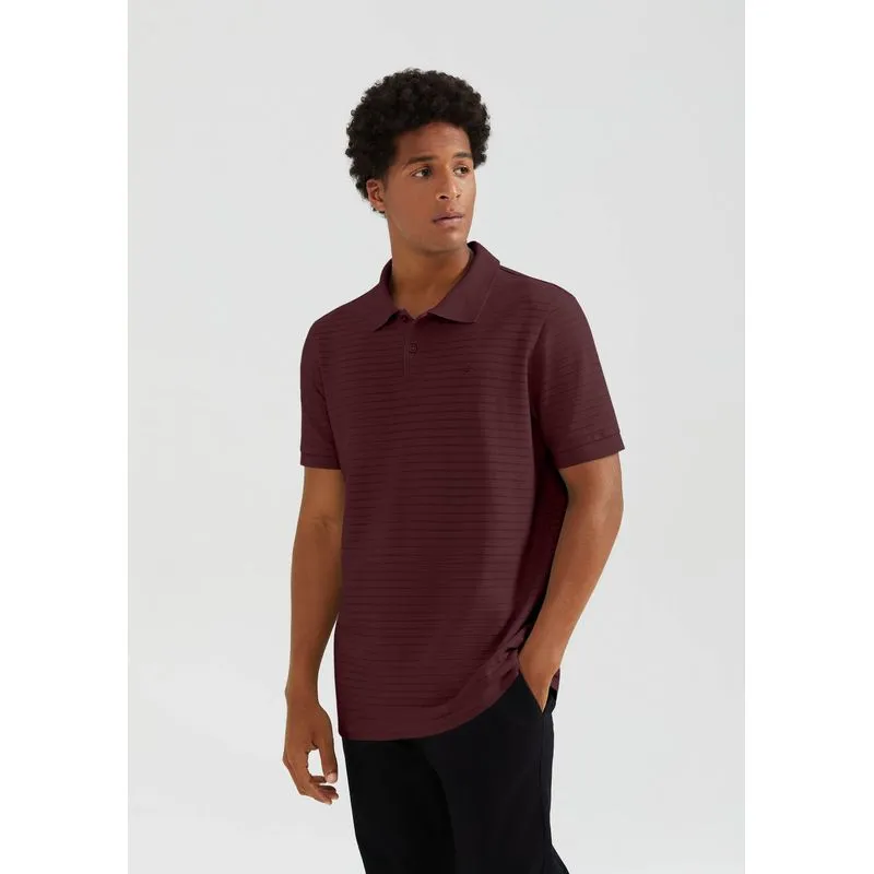 Camisa Polo Masculina Manga Curta Listrada - Vinho XXG