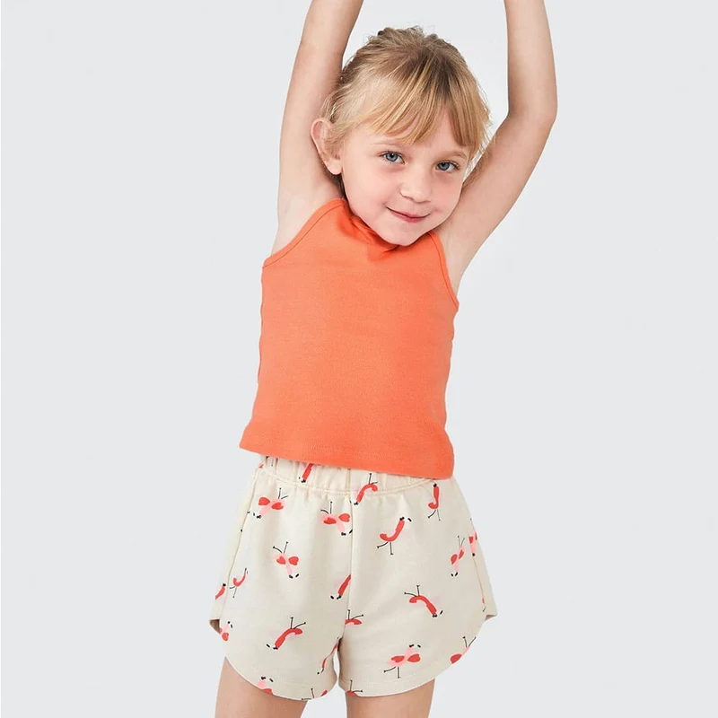 Shorts Estampado Flamingos Hering Infantil - Feminino 02 / Menina