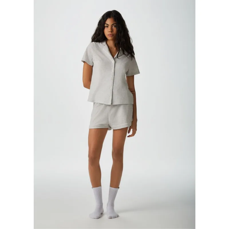 Pijama Americano Curto Feminino - Cinza XP