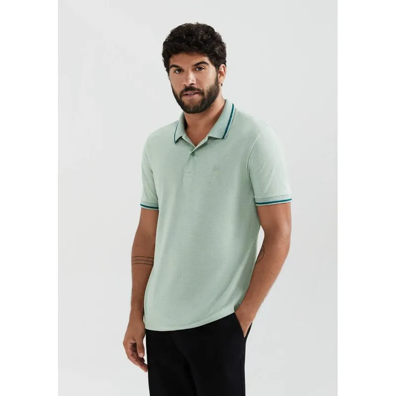 Camisa Polo Básica Masculina Em Malha Texturizada - Verde M