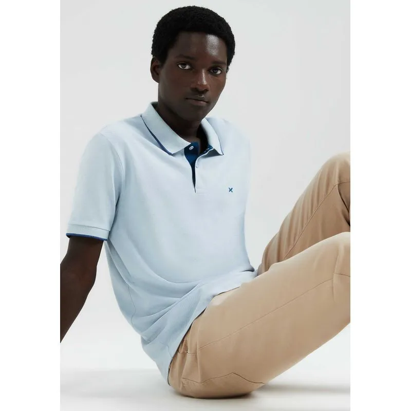 Camisa Polo Básica Masculina Em Piquet Com Bordado - Azul G