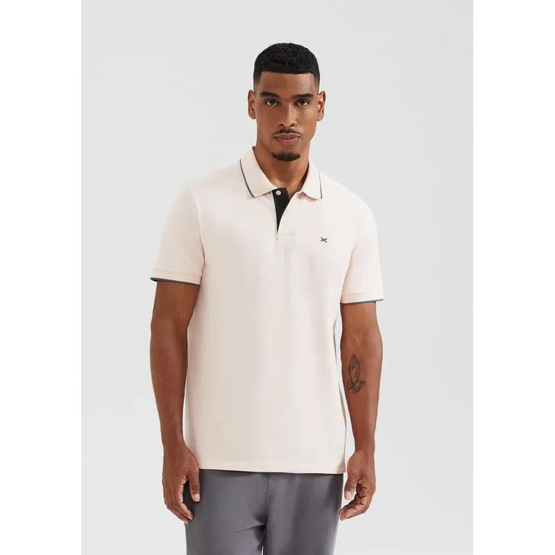 Camisa Polo Básica Masculina Em Piquet Com Bordado - Rosa EXG