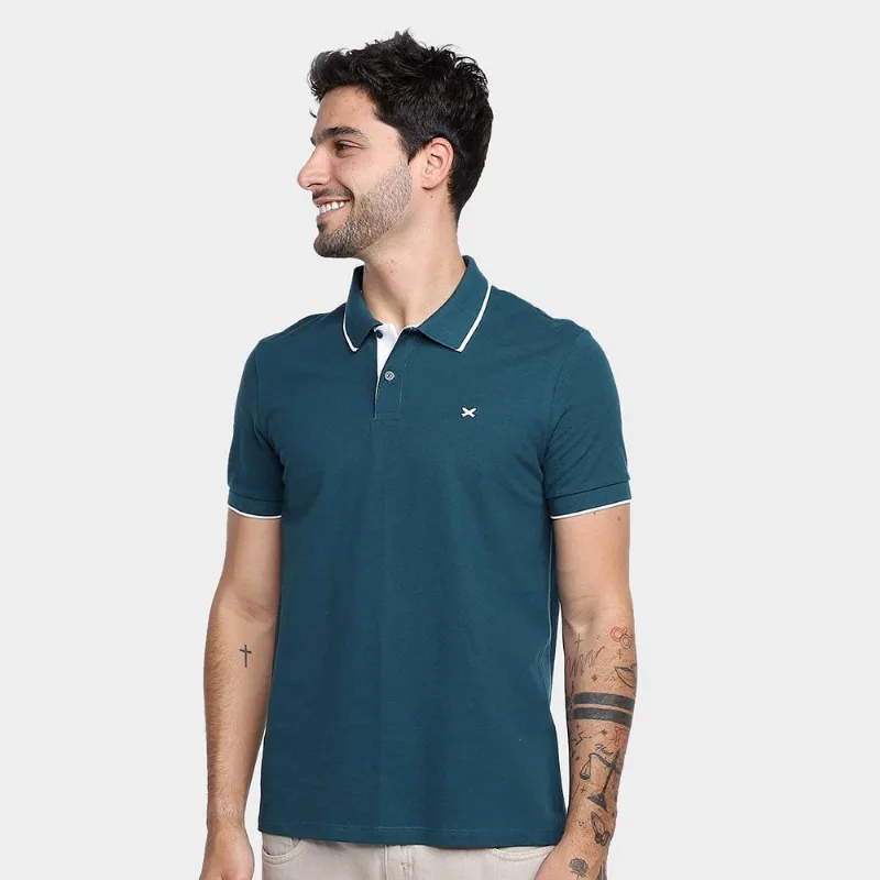 Camisa Polo Hering Masculina - Masculino - Azul Petróleo