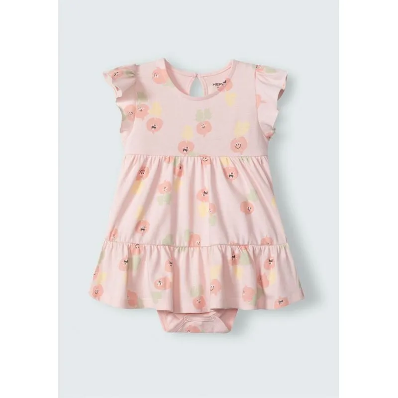 Body Vestido Bebê Com Babados - Rosa 03M