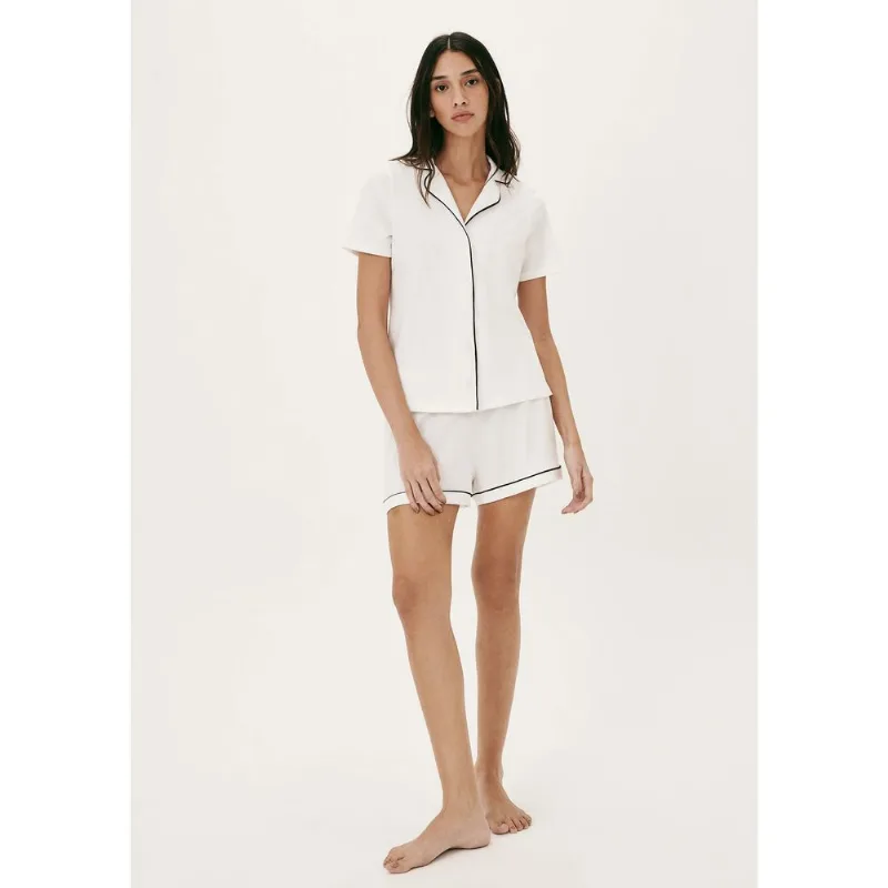 Pijama Americano Curto Feminino - Off white P