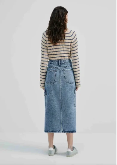 Saia Midi Hering Feminina - Jeans 46