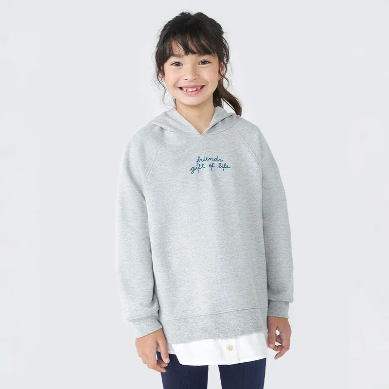 Blusão Moletom com Capuz Mescla Friends Gift Of Life Hering Infantil - Feminino 14 / Menina