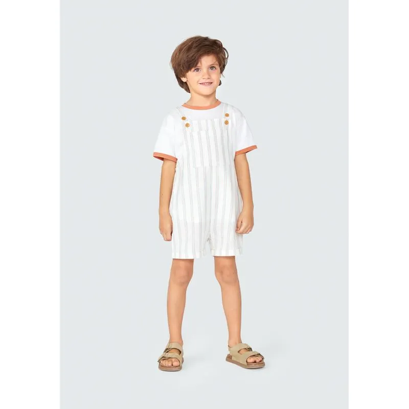 Jardineira Infantil Menino Toddler - Off white 003