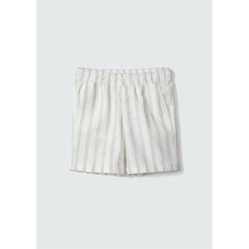 Shorts Infantil Menino Toddler Com Linho - Off white 001