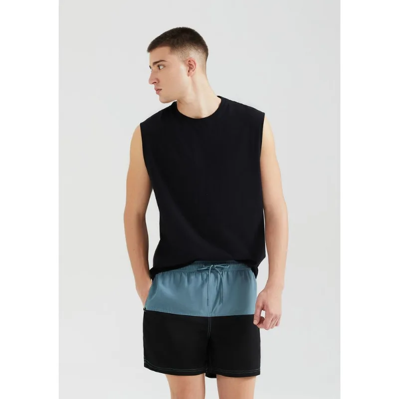 Shorts Praia Masculino Com Recortes - Preto M