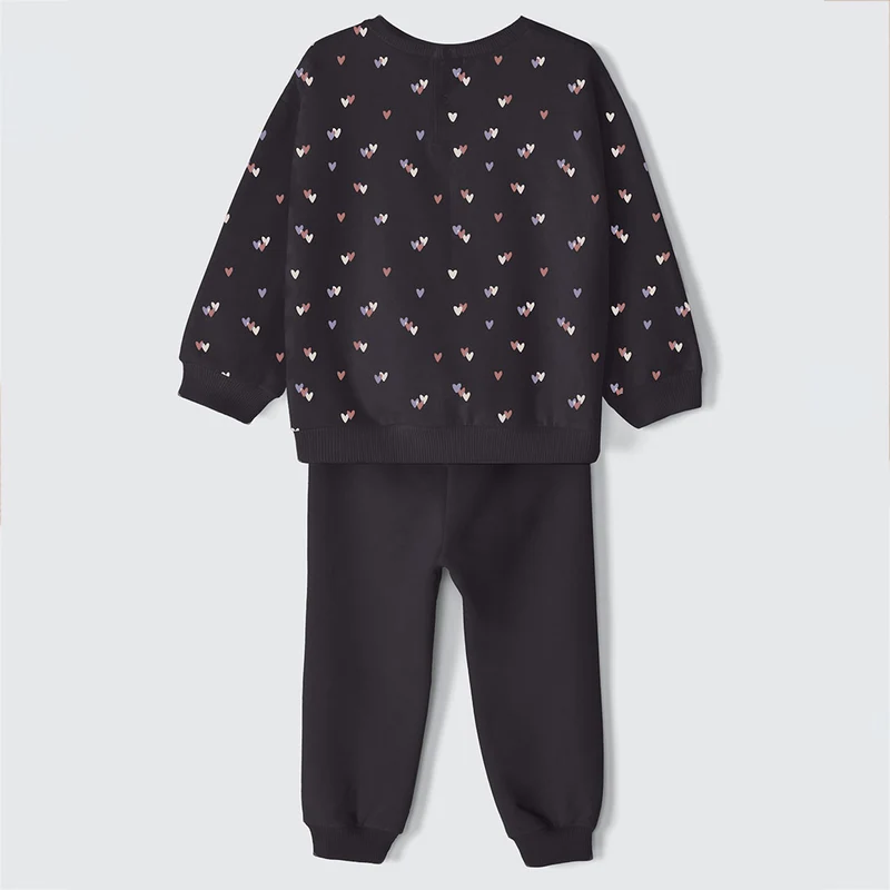 Conjunto de Blusa Manga Longa e Calça Coração Hering Infantil - Feminino 03 / Menina