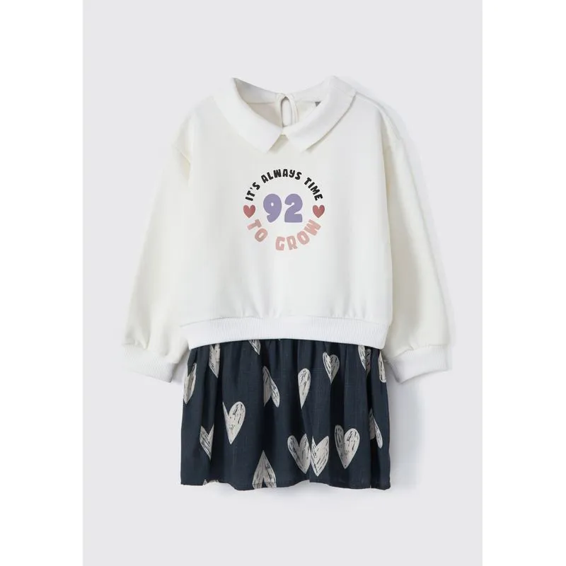 Vestido Blusão Infantil Toddler Estampado - Off white 004