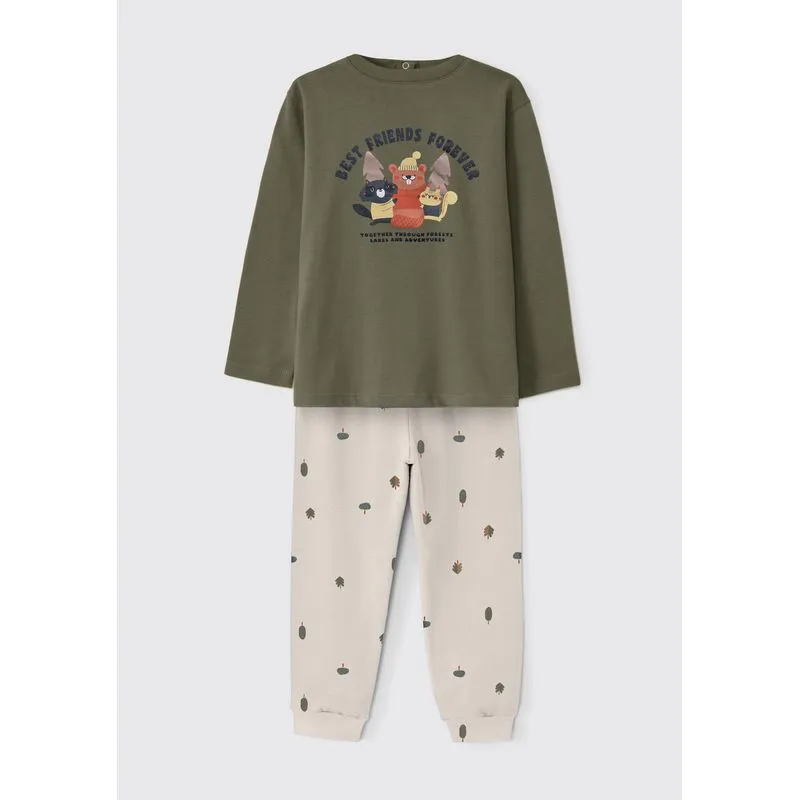 Conjunto Longo Infantil Menino Toddler Estampado - Verde 004