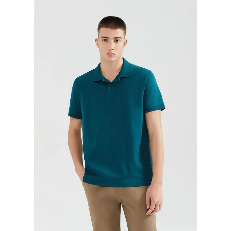 Camisa Polo Básica Masculina Manga Curta Pima - Verde G