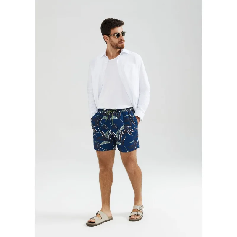 Shorts Praia Masculino Estampado - Azul XG