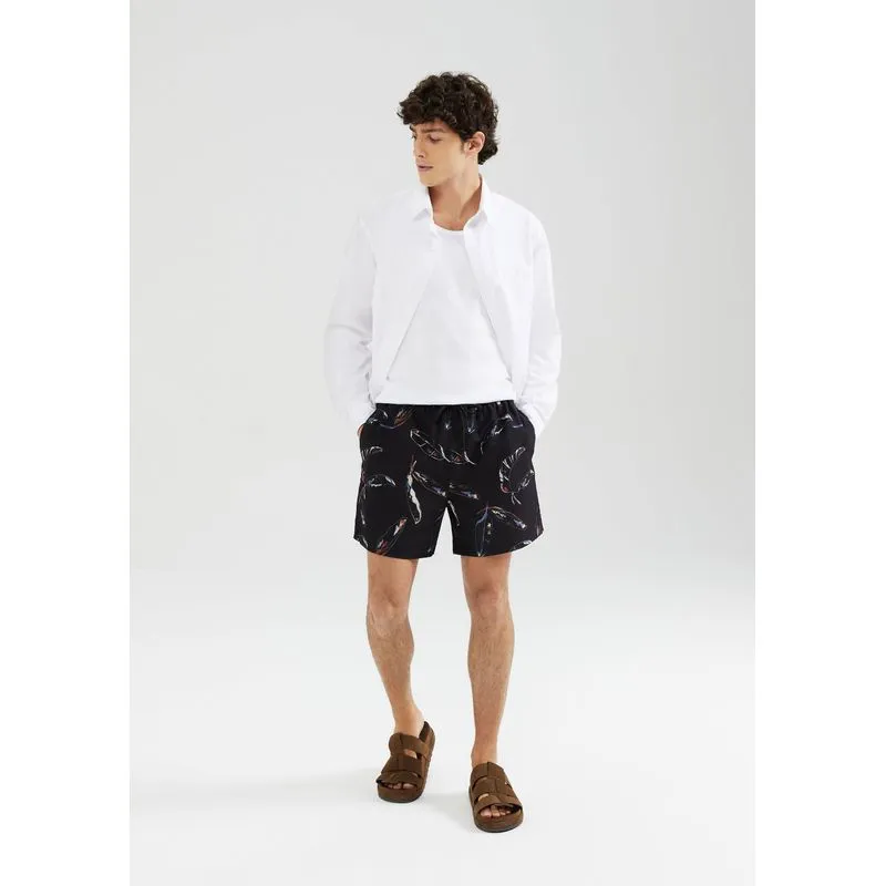 Shorts Praia Masculino Estampado - Preto G
