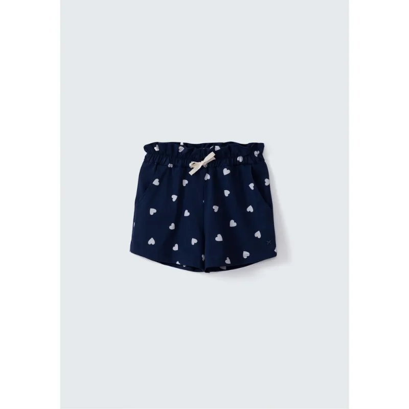 Shorts Básico Infantil Menina Clochard Estampado - Azul 010