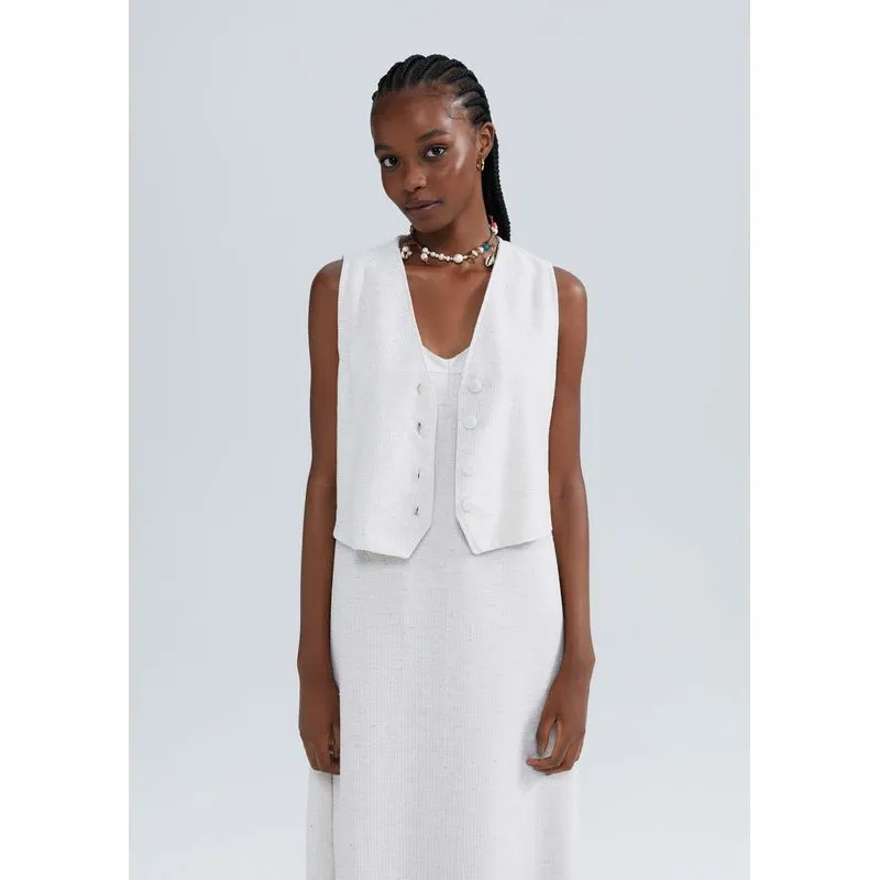 Colete Feminino Em Malha Texturizada Eco - Off white M
