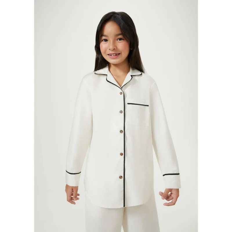 Camisa Infantil Unissex Manga Longa Mini Me Hering + Thai de Melo - Off white 012