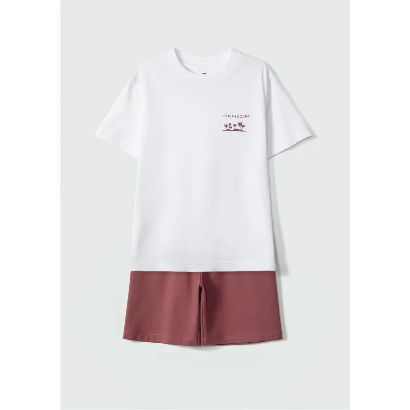 Conjunto Infantil Menino Curto Com Estampa - Branco 014