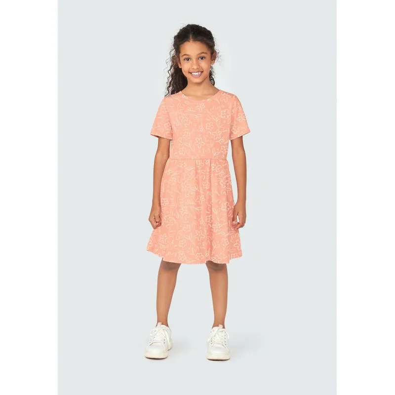 Vestido Curto Infantil Rodado - Laranja 008