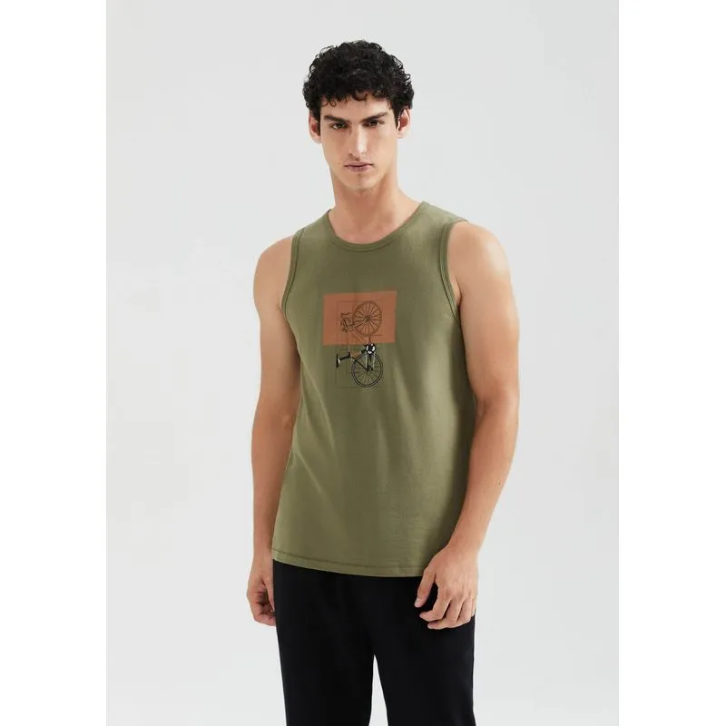 Regata Básica Masculina Regular Com Estampa - Verde P