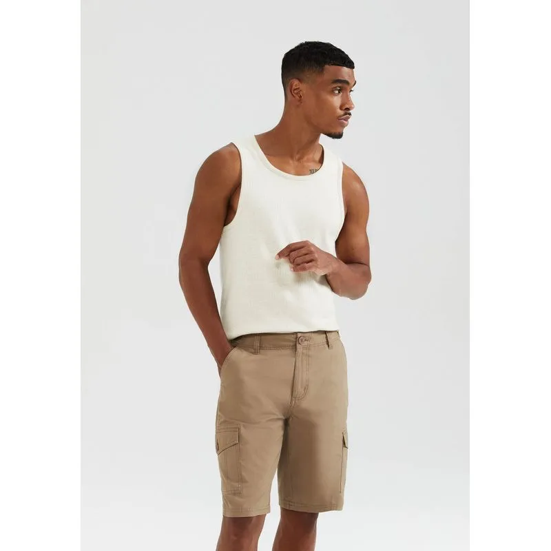 Bermuda Básica Masculina Cargo Em Sarja - Bege 042