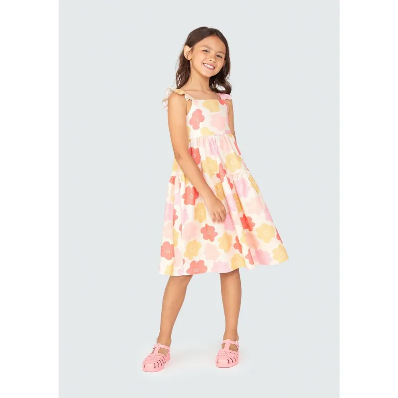 Vestido Regata Infantil Com Linho - Rosa 014