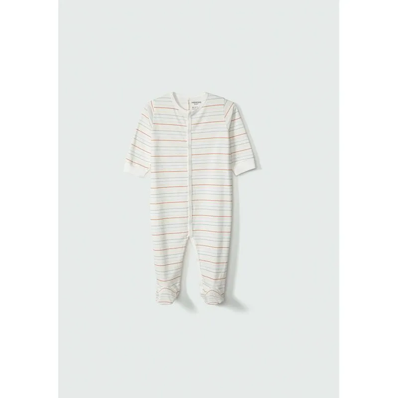 Macacão Pezinho Bebê Unissex Manga Longa - Off white 03M