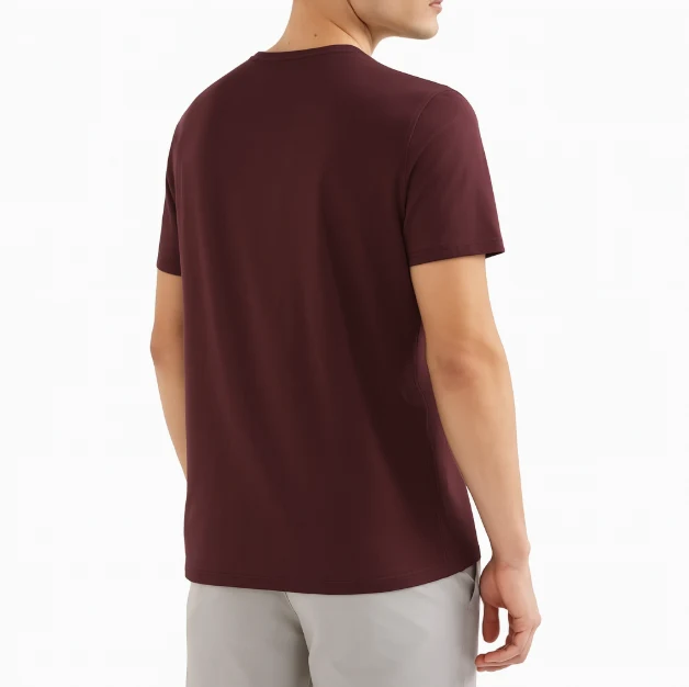 Camiseta Hering Manga Curta Algodão Pima Masculina - Bordô M