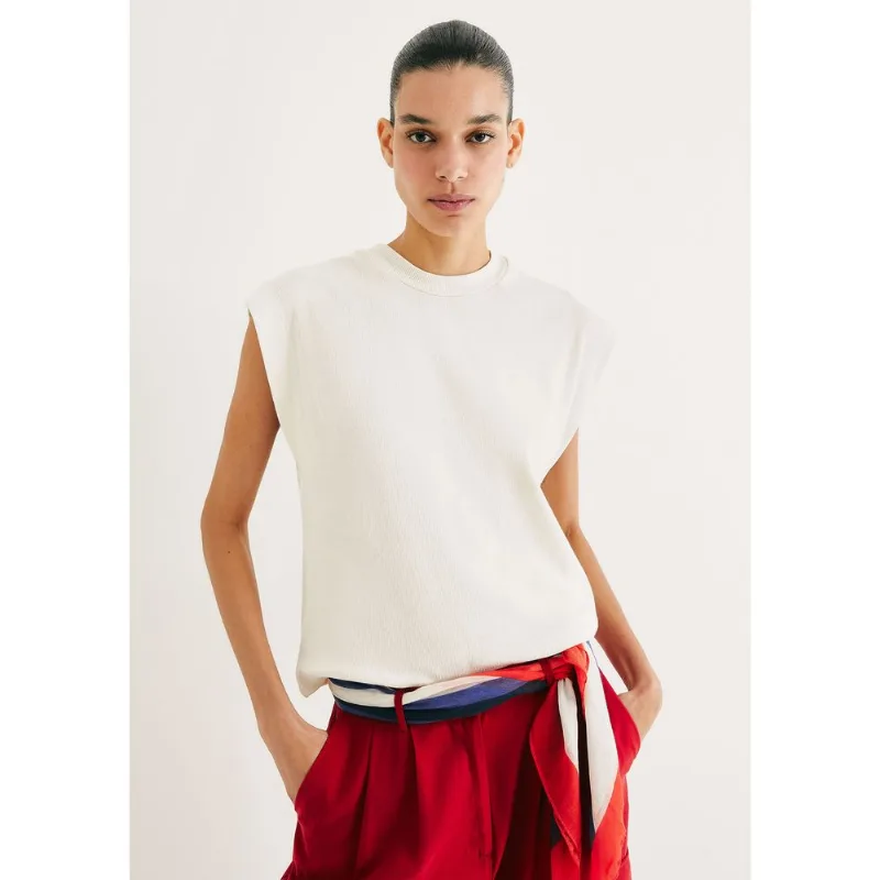 Regata Muscle Feminina Em Ribana - Creme XP
