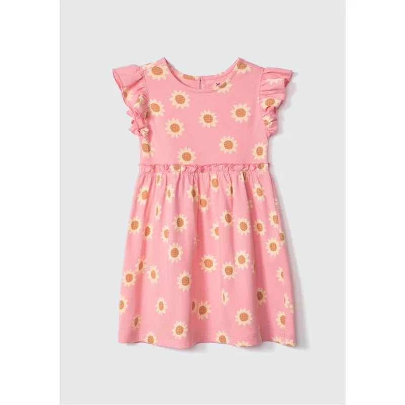 Vestido Infantil Toddler Com Babado - Rosa 001