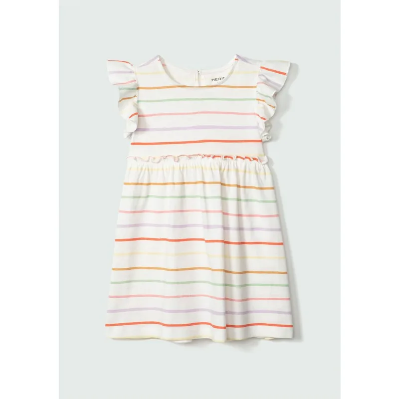 Vestido Infantil Toddler Com Babado - Off white 001