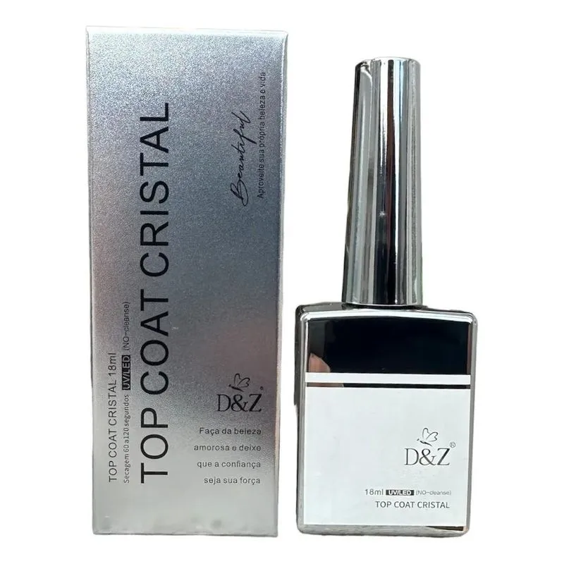 10x Top Coat Cristal Extra Fino Brilho Anti-risco 18ml - D&amp;